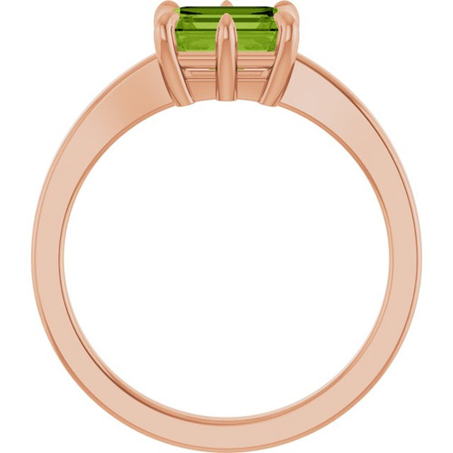 14K Rose Natural Peridot Ring