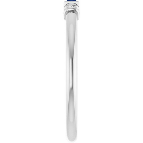 14K White Lab-Grown Blue Sapphire Stackable Ring