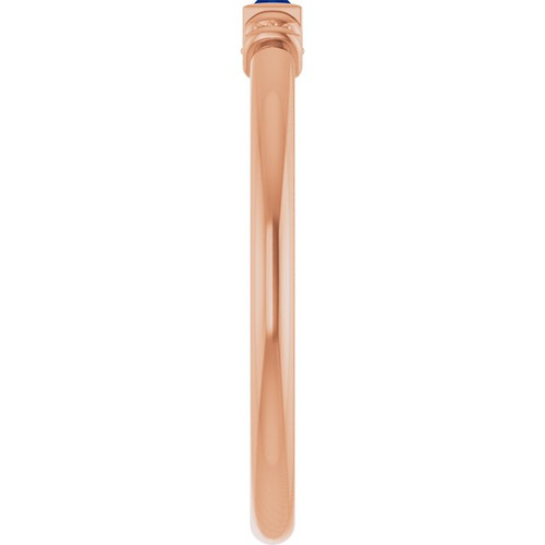 14K Rose Lab-Grown Blue Sapphire Stackable Ring