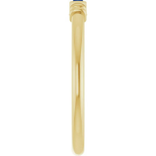 14K Yellow Lab-Grown Blue Sapphire Stackable Ring