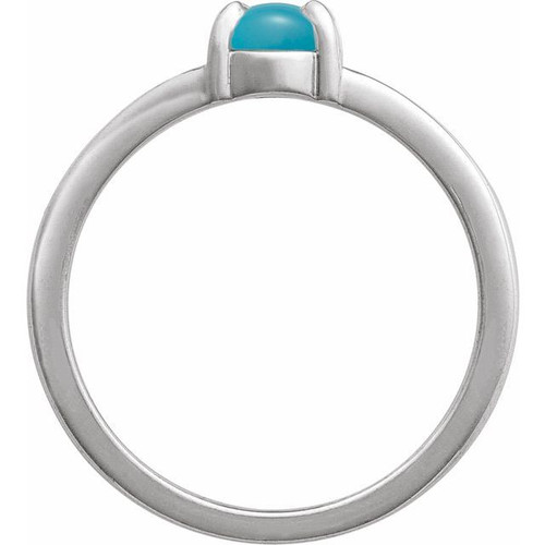 Sterling Silver Natural Turquoise Cabochon Ring
