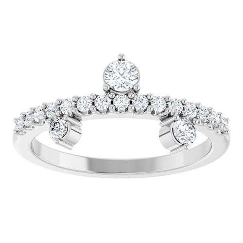 14K White Natural White Sapphire Ring