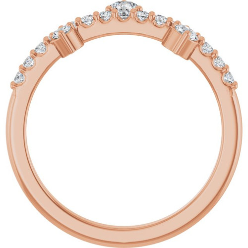 14K Rose Natural White Sapphire Ring