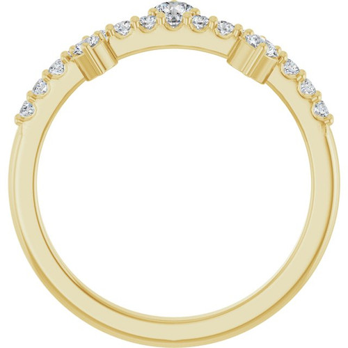 14K Yellow Natural White Sapphire Ring