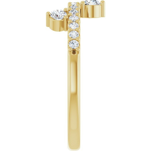 14K Yellow Natural White Sapphire Ring