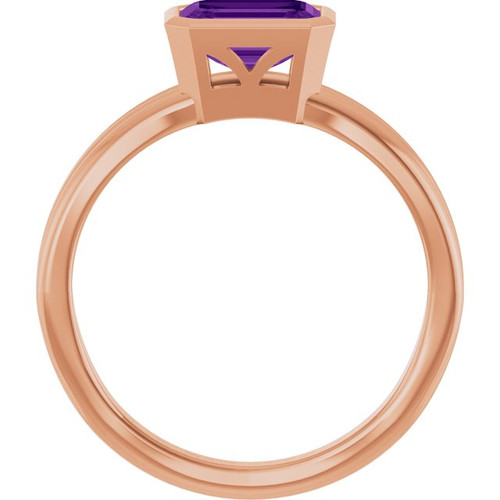 14K Rose Natural Amethyst Ring