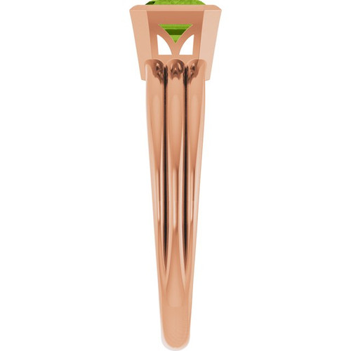 14K Rose Natural Peridot Ring