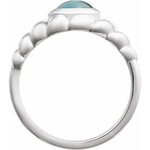 Sterling Silver Natural London Blue Topaz Ring