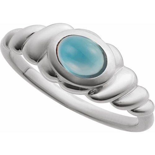 Sterling Silver Natural London Blue Topaz Ring