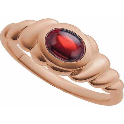 14K Rose Natural Mozambique Garnet Ring