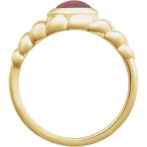 14K Yellow Natural Rhodolite Garnet Ring