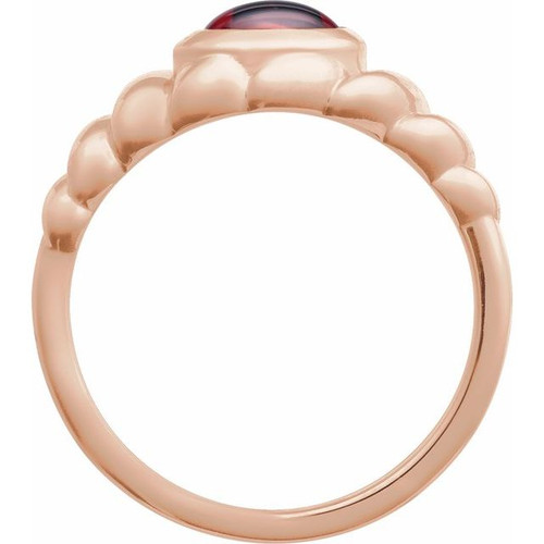 14K Rose Natural Mozambique Garnet Ring