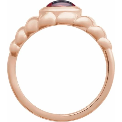 14K Rose Natural Mozambique Garnet Ring
