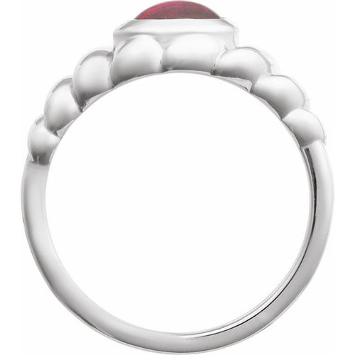 Sterling Silver Natural Rhodolite Garnet Ring