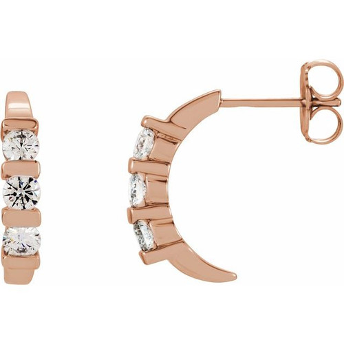 14K Rose 1/2 CTW Lab-Grown Diamond Earrings
