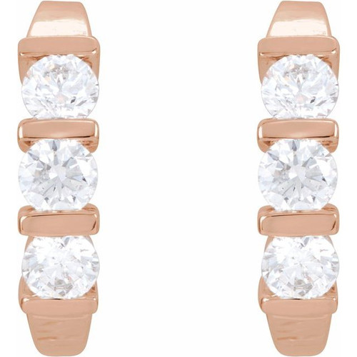 14K Rose 1/2 CTW Lab-Grown Diamond Earrings