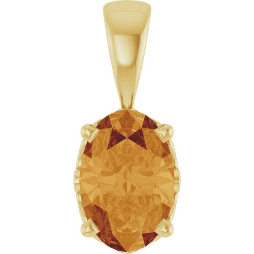 14K Yellow Natural Citrine Pendant