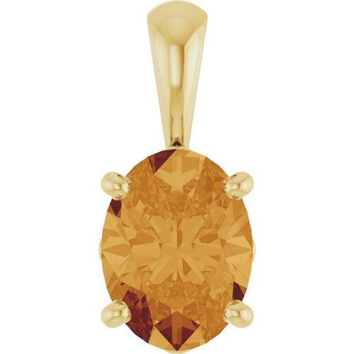 14K Yellow Natural Citrine Pendant