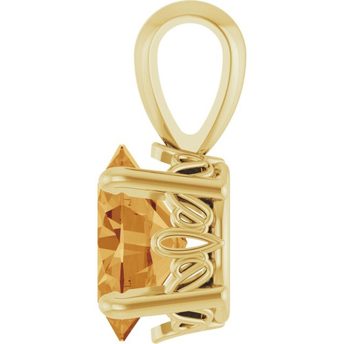 14K Yellow Natural Citrine Pendant