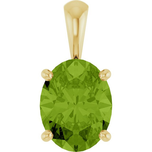 14K Yellow Natural Peridot Pendant