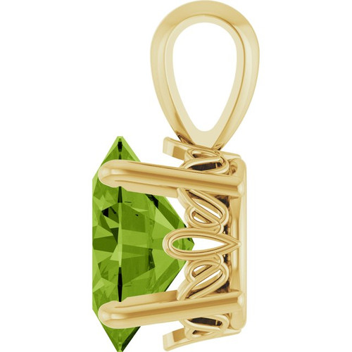 14K Yellow Natural Peridot Pendant