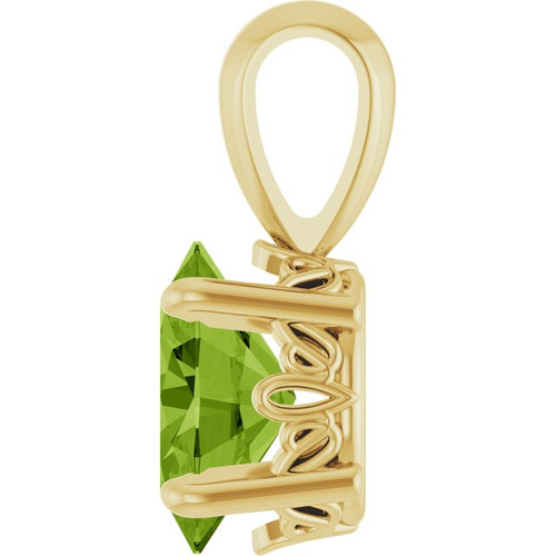 14 Karat Yellow Gold Natural Peridot Gemstone Pendant | $283