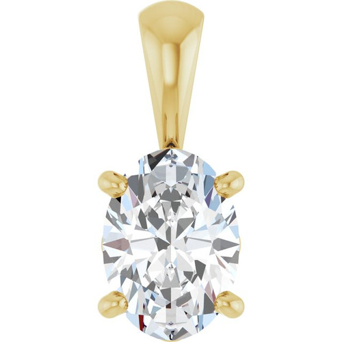 14K Yellow Natural White Sapphire Pendant