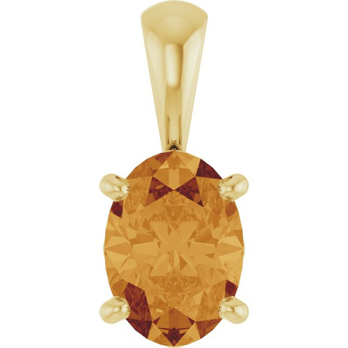 14K Yellow Natural Citrine Pendant