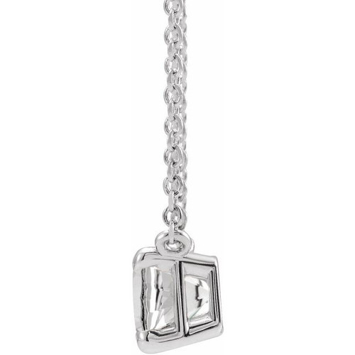 Sterling Silver Natural White Sapphire 18" Necklace