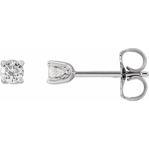 14K White 1/5 CTW Lab-Grown Diamond Stud Earrings