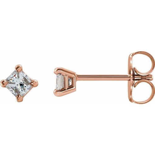 14K Rose 1/2 CTW Natural Diamond Earrings