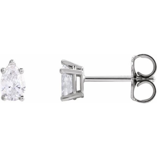 14K White 3/8 CTW Lab-Grown Diamond Earrings