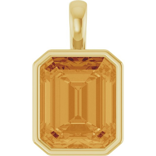 14K Yellow Natural Citrine Pendant