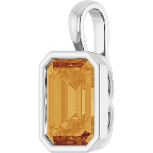 14 Karat White Gold Natural Citrine Gemstone Pendant | $788