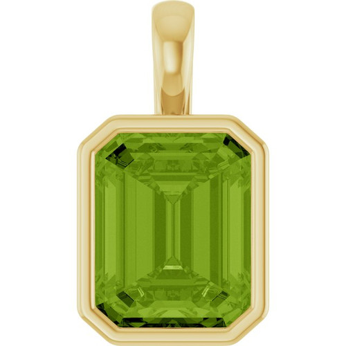 14K Yellow Natural Peridot Pendant