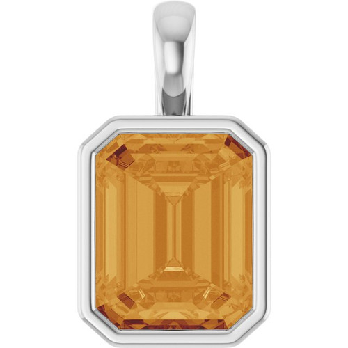 Platinum Natural Citrine Pendant