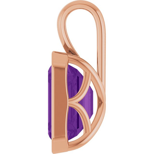 14K Rose Natural Amethyst Pendant