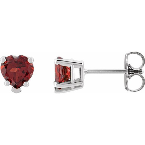 Sterling Silver Natural Mozambique Garnet Stud Earrings