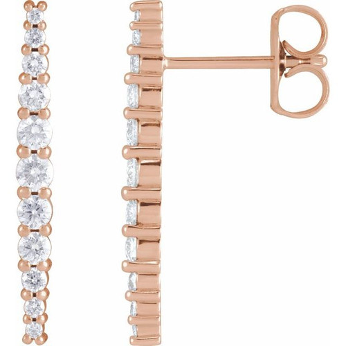 14K Rose 3/8 CTW Natural Diamond Earrings