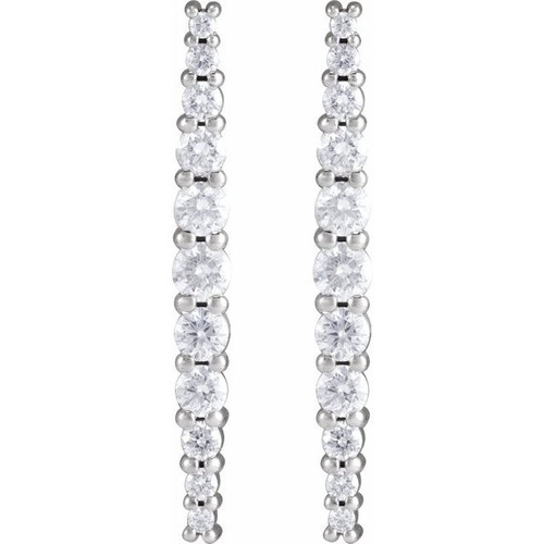 14K White 3/8 CTW Natural Diamond Earrings