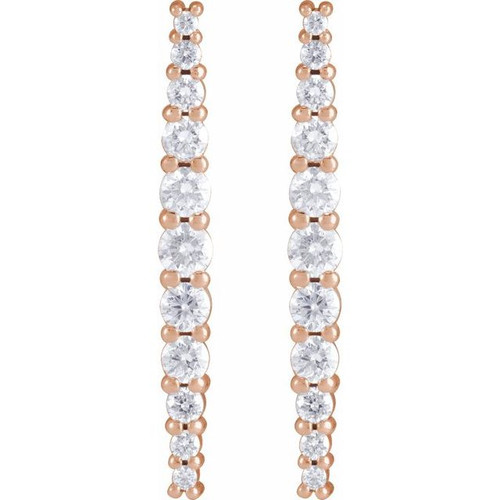 14K Rose 1/2 CTW Lab-Grown Diamond Earrings