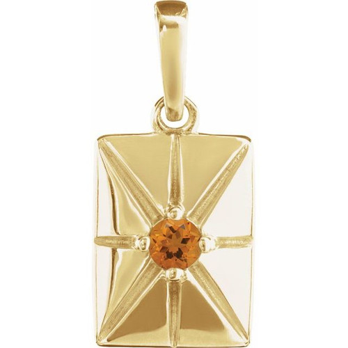 14K Yellow Natural Citrine Pendant