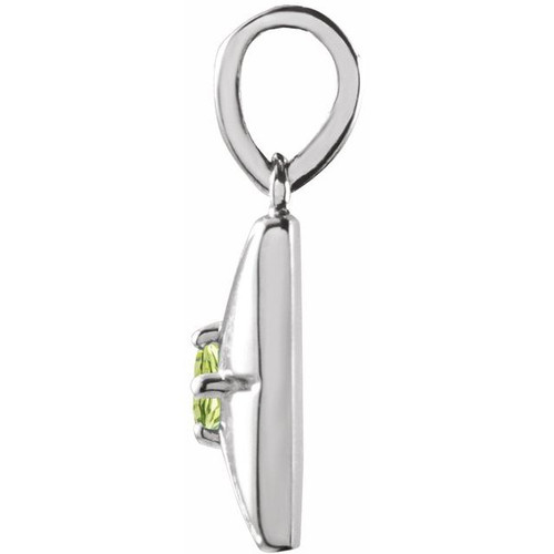 Platinum Natural Peridot Pendant
