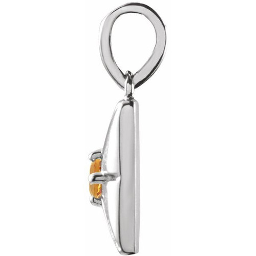 14 Karat White Gold Natural Citrine Gemstone Pendant | $393