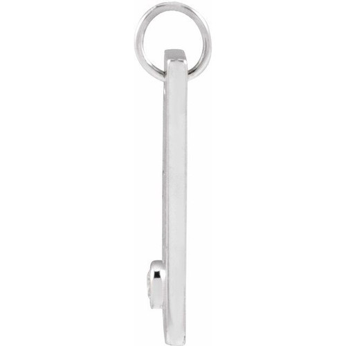 Platinum .03 CT Natural Diamond Engravable Heart Pendant