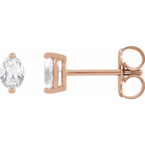 14K Rose 1/2 CTW Natural Diamond Stud Earrings