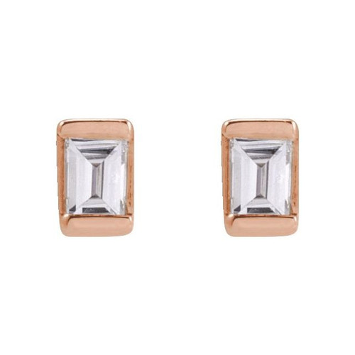 14K Rose .05 CTW Natural Diamond Stud Earrings