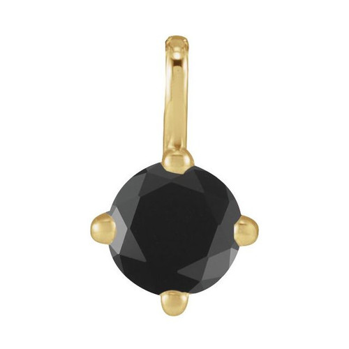 14K Yellow Natural Black Onyx Pendant