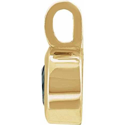 14K Yellow Natural London Blue Topaz Pendant