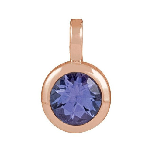 14K Rose Natural Tanzanite Pendant